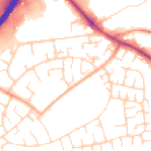 Daytime road noise heatmap for OX4 6BN