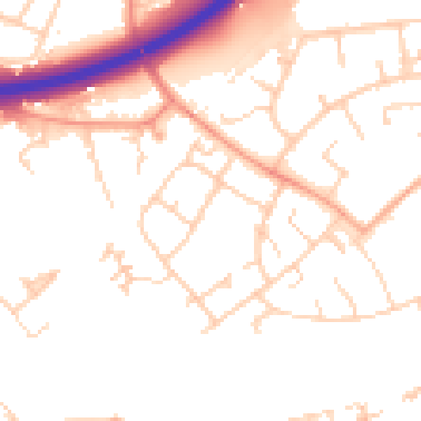 Daytime road noise heatmap for OX4 6EQ
