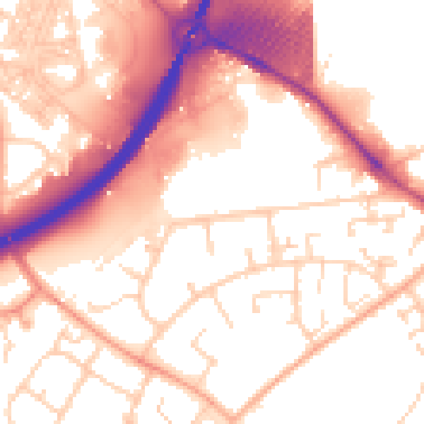 Daytime road noise heatmap for OX4 6FD