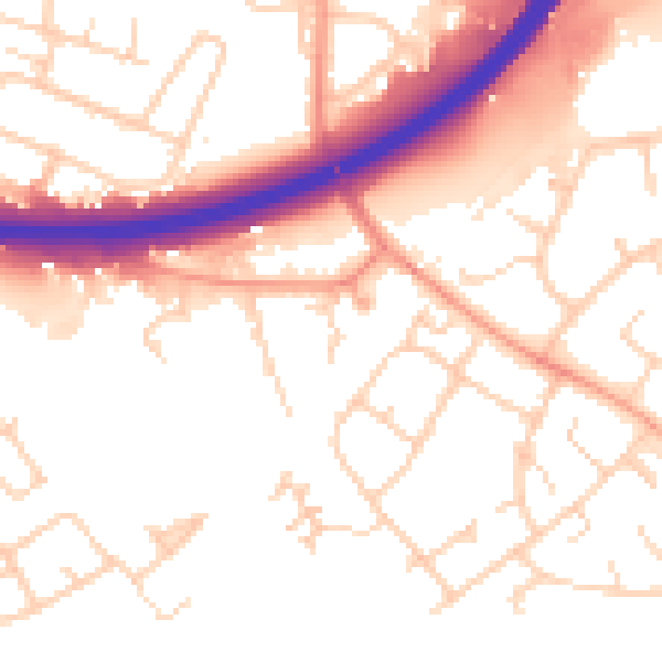Daytime road noise heatmap for OX4 6LP