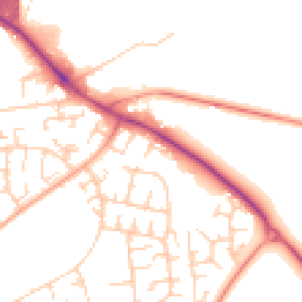 Daytime road noise heatmap for OX4 6NB