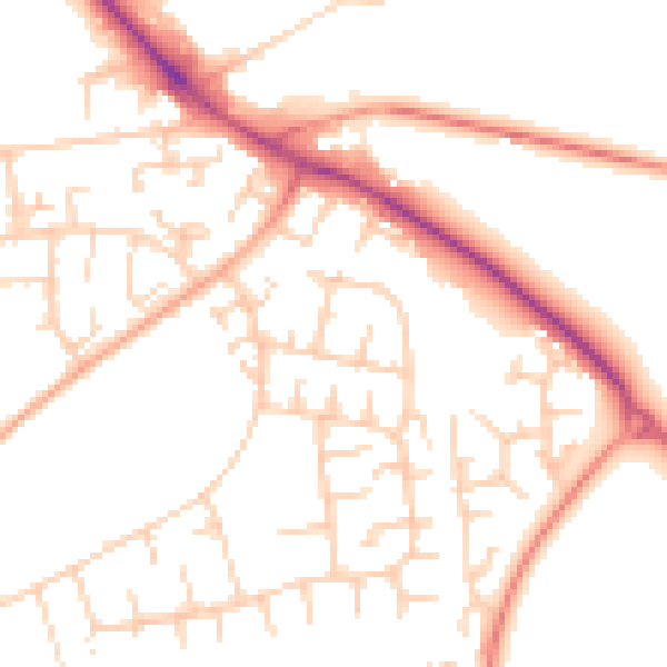 Daytime road noise heatmap for OX4 6SE