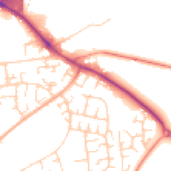 Daytime road noise heatmap for OX4 6SP