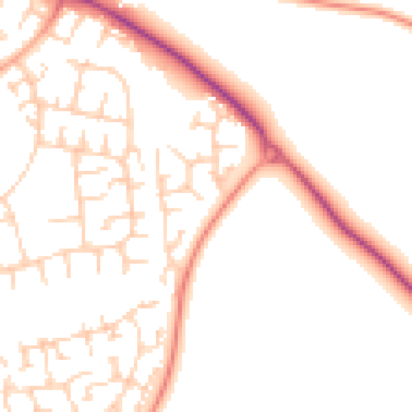 Daytime road noise heatmap for OX4 7UR