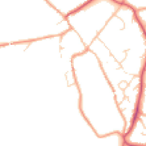 Daytime road noise heatmap for OX7 3PU