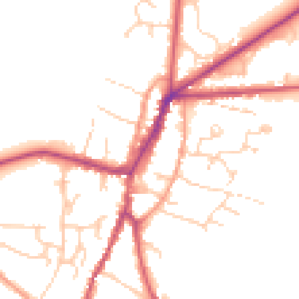 Daytime road noise heatmap for OX7 5AD