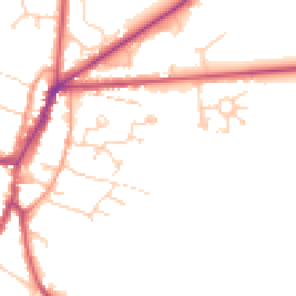 Daytime road noise heatmap for OX7 5AS