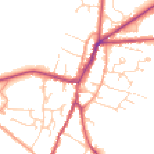 Daytime road noise heatmap for OX7 5NA
