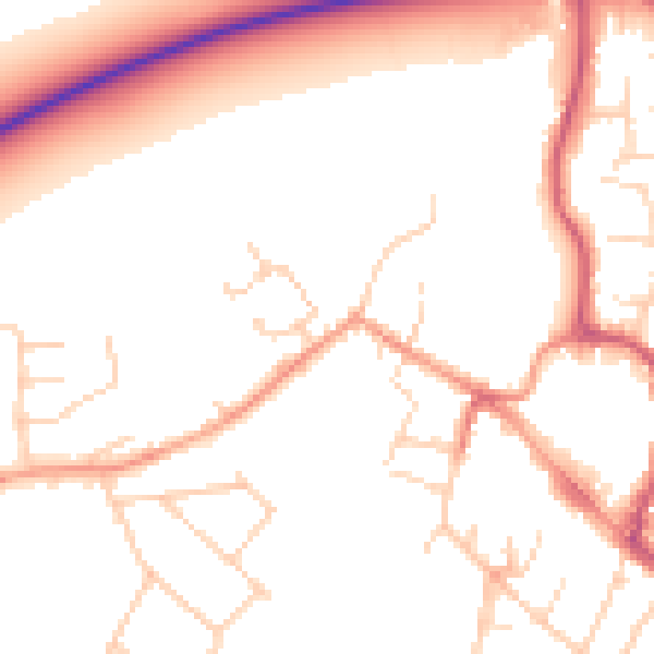 Daytime road noise heatmap for OX9 2AE