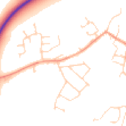 Daytime road noise heatmap for OX9 2AL