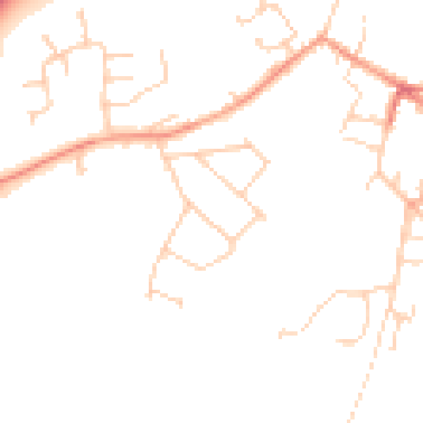 Daytime road noise heatmap for OX9 2AT
