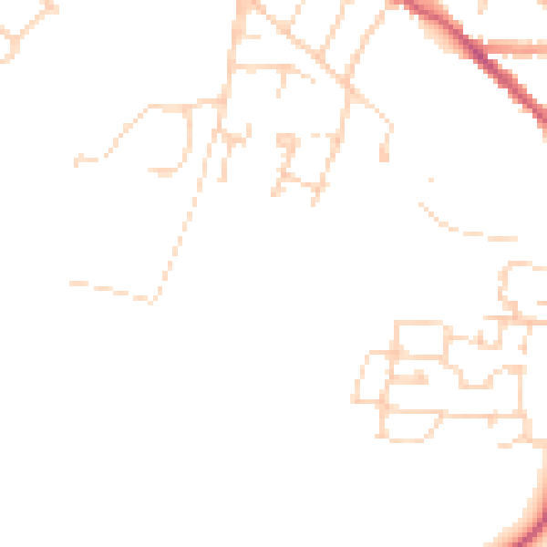 Daytime road noise heatmap for OX9 2DS