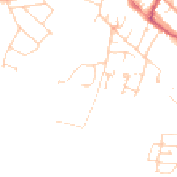 Daytime road noise heatmap for OX9 2EJ