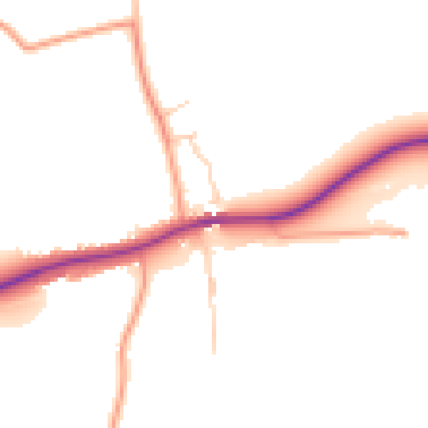 Daytime road noise heatmap for OX9 2LW