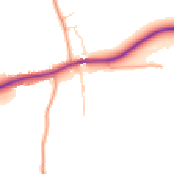 Daytime road noise heatmap for OX9 2NA
