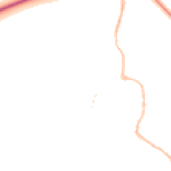 Night-time road noise heatmap for OX9 3AE