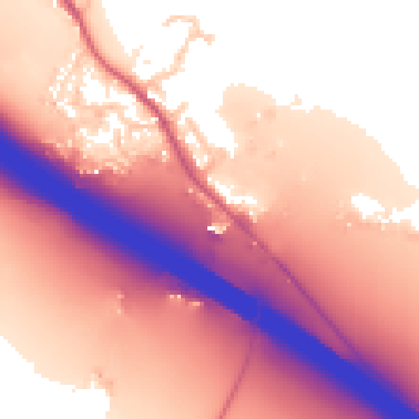 Daytime road noise heatmap for OX9 7AE