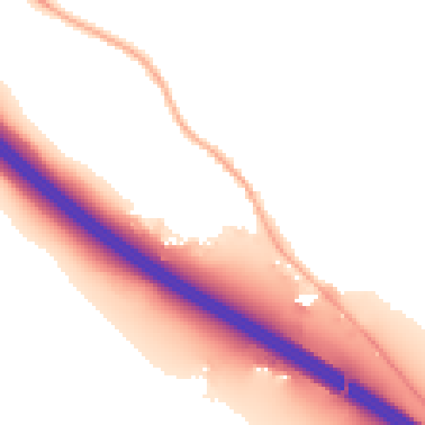 Night-time road noise heatmap for OX9 7AJ