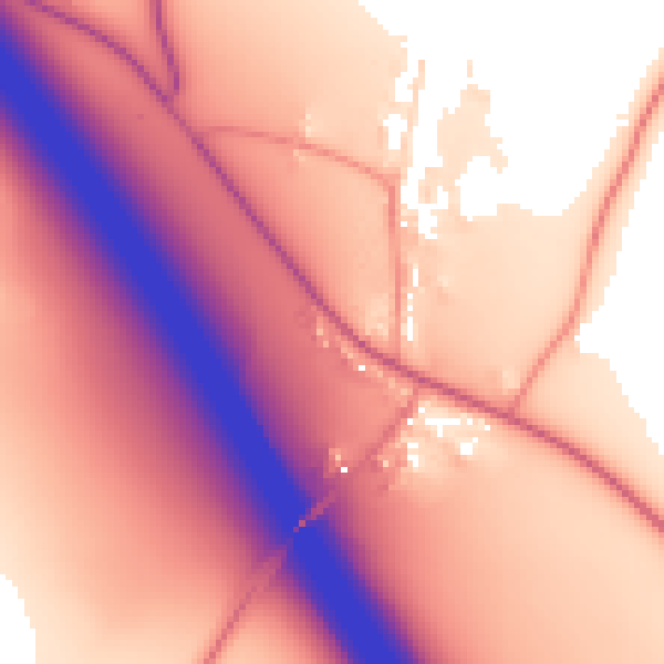 Daytime road noise heatmap for OX9 7DL