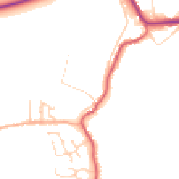 Daytime road noise heatmap for PE14 0AE