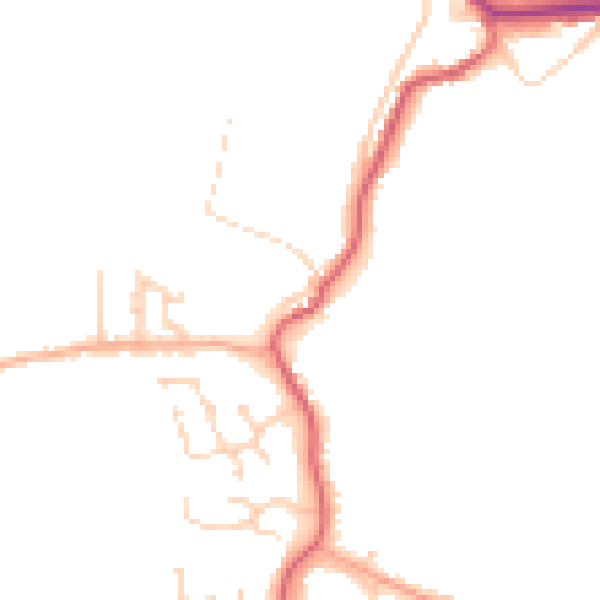 Daytime road noise heatmap for PE14 0AF