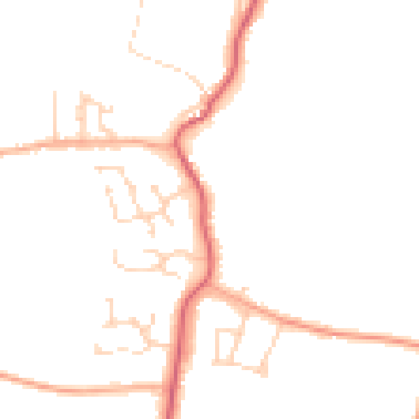 Daytime road noise heatmap for PE14 0AG