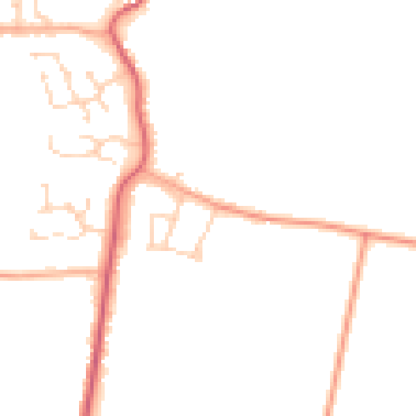 Daytime road noise heatmap for PE14 0AJ