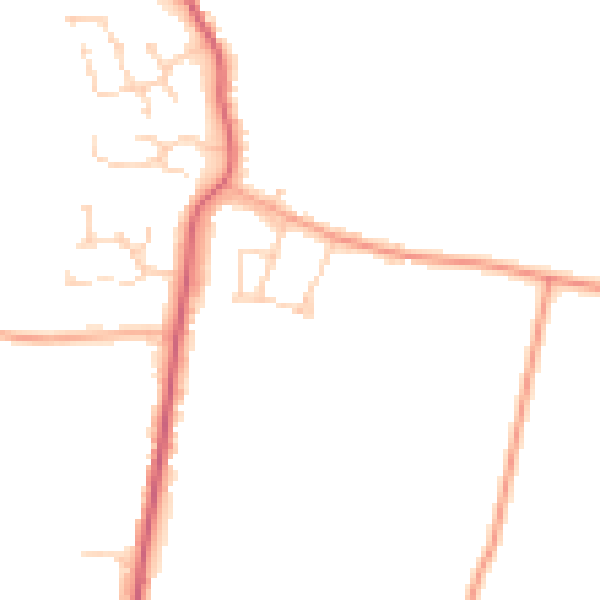 Daytime road noise heatmap for PE14 0AL
