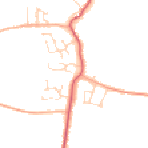 Daytime road noise heatmap for PE14 0AR