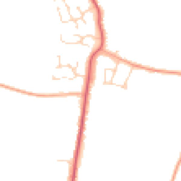 Daytime road noise heatmap for PE14 0AS