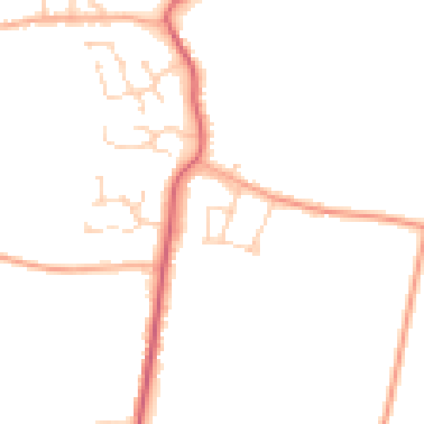 Daytime road noise heatmap for PE14 0AW