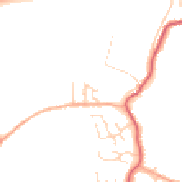 Daytime road noise heatmap for PE14 0BH