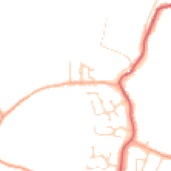 Daytime road noise heatmap for PE14 0BQ