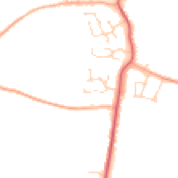 Daytime road noise heatmap for PE14 0BS