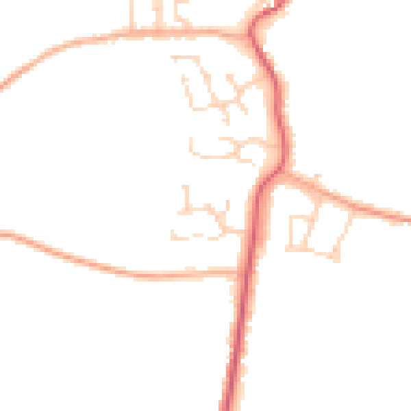 Daytime road noise heatmap for PE14 0BT