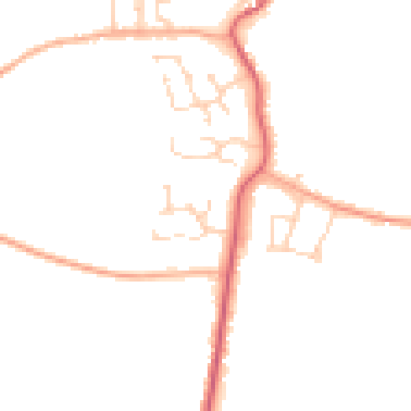 Daytime road noise heatmap for PE14 0BU