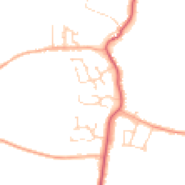 Daytime road noise heatmap for PE14 0BW