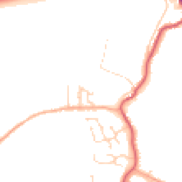 Daytime road noise heatmap for PE14 0BY