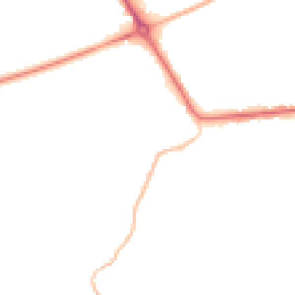 Night-time road noise heatmap for PE14 0DA