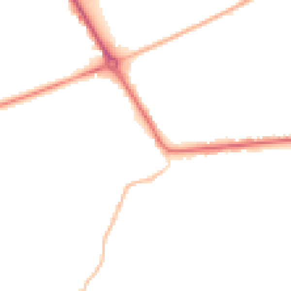Night-time road noise heatmap for PE14 0DB