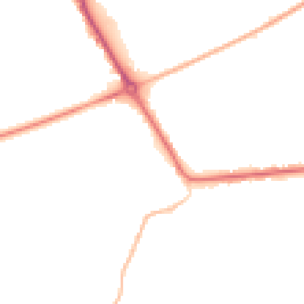 Night-time road noise heatmap for PE14 0DE