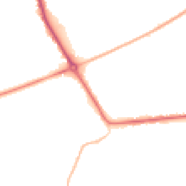 Night-time road noise heatmap for PE14 0DH