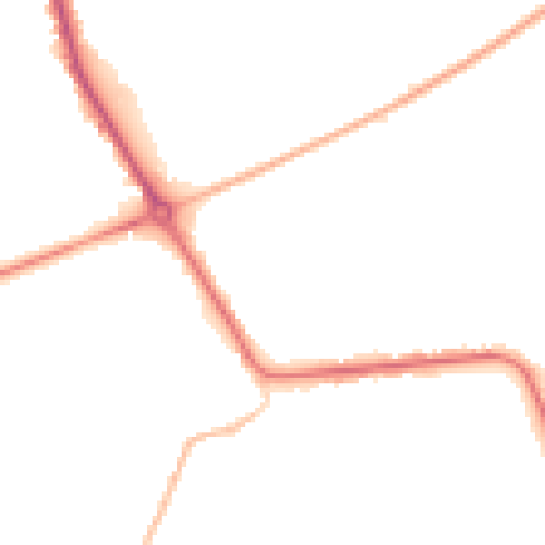 Night-time road noise heatmap for PE14 0DL