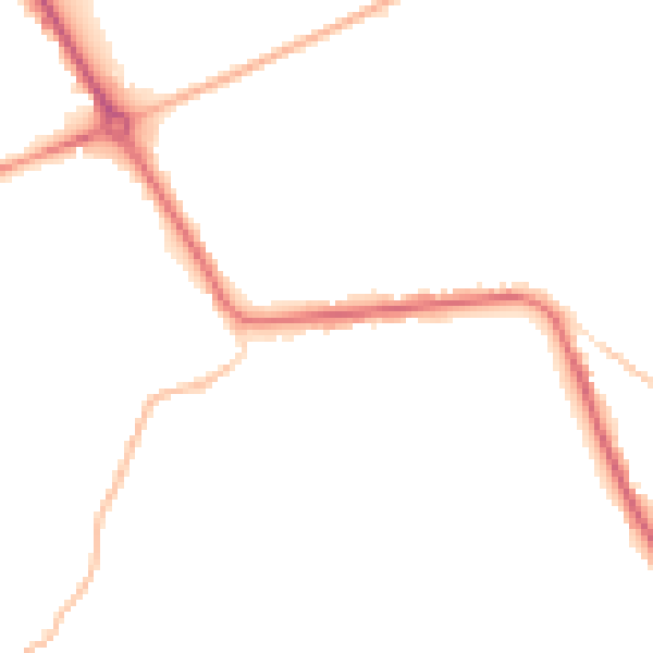 Night-time road noise heatmap for PE14 0DN