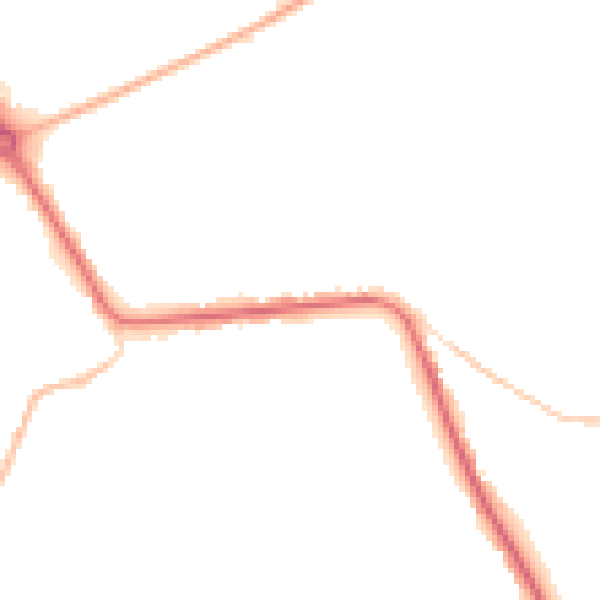 Night-time road noise heatmap for PE14 0DP