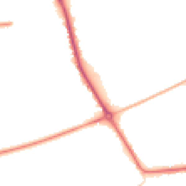 Night-time road noise heatmap for PE14 0DQ
