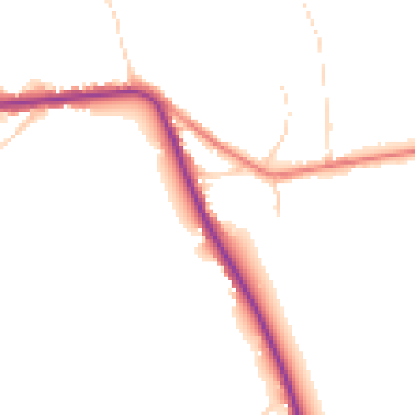 Daytime road noise heatmap for PE14 0DU