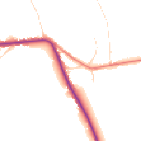 Daytime road noise heatmap for PE14 0DX