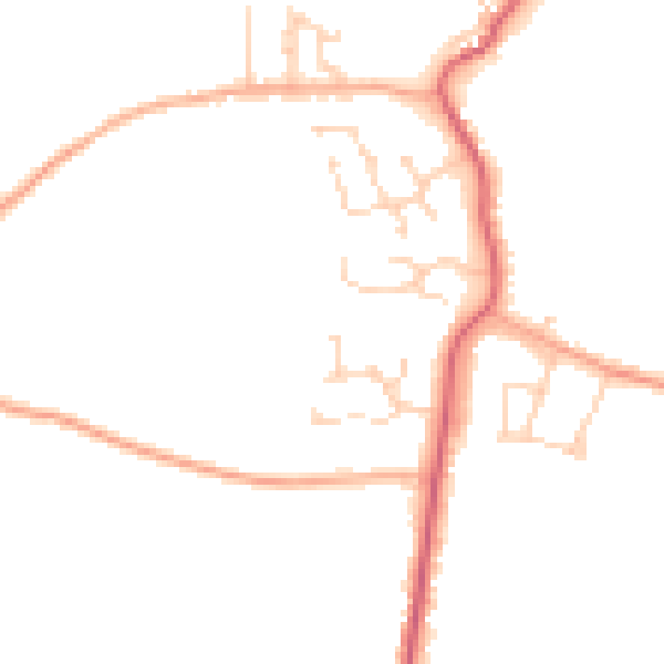 Daytime road noise heatmap for PE14 0ED