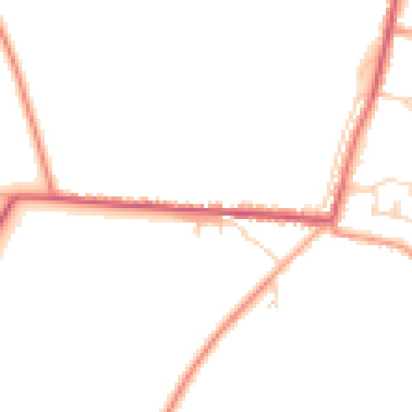 Daytime road noise heatmap for PE14 0HA